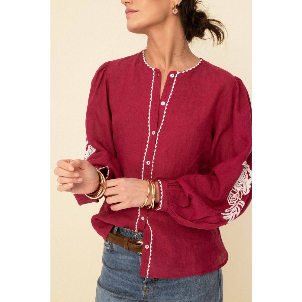 Sonmer Leonor Blouse in Cherry